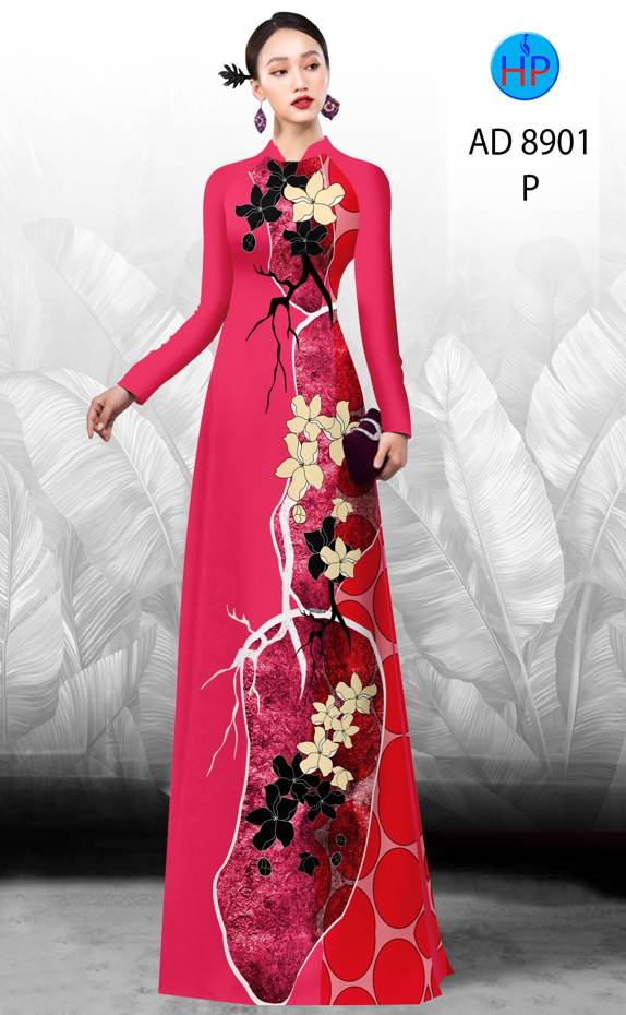 Vải Áo Dài Hoa In 3D Mới Ra AD 8901 38 Vải Áo Dài Hoa In 3D Mới Ra AD 8901
