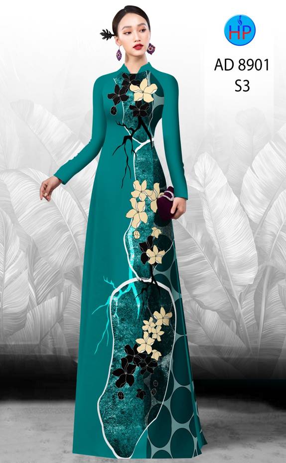 Vải Áo Dài Hoa In 3D Mới Ra AD 8901 37 Vải Áo Dài Hoa In 3D Mới Ra AD 8901