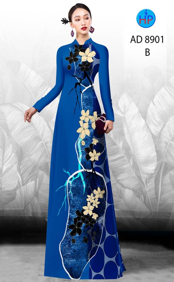 Vải Áo Dài Hoa In 3D Mới Ra AD 8901 41 Vải Áo Dài Hoa In 3D Mới Ra AD 8901