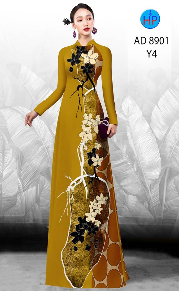 Vải Áo Dài Hoa In 3D Mới Ra AD 8901 44 Vải Áo Dài Hoa In 3D Mới Ra AD 8901