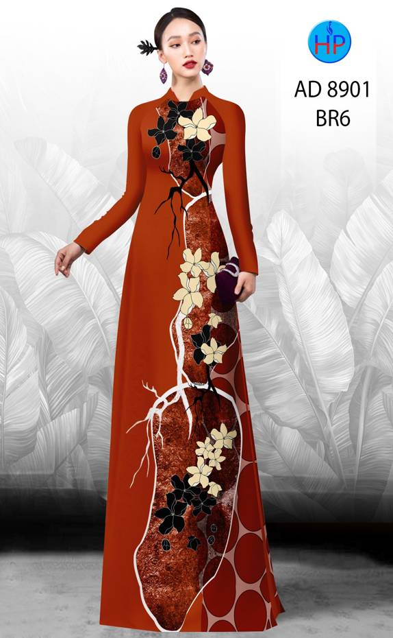 Vải Áo Dài Hoa In 3D Mới Ra AD 8901 50 Vải Áo Dài Hoa In 3D Mới Ra AD 8901