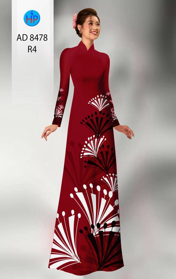 Vải Áo Dài Hoa In 3D Kiểu Mới AD 8478 43 Vải Áo Dài Hoa In 3D Kiểu Mới AD 8478