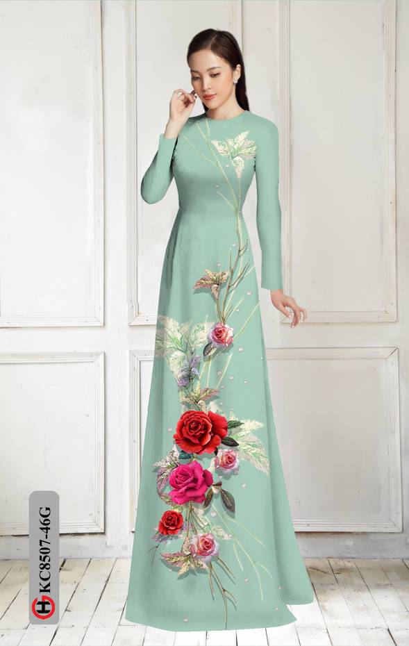 Vải Áo Dài Hoa Hồng Mới Ra AD KC8507 19 Vải Áo Dài Hoa Hồng Mới Ra AD KC8507