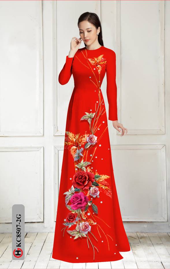 Vải Áo Dài Hoa Hồng Mới Ra AD KC8507 25 Vải Áo Dài Hoa Hồng Mới Ra AD KC8507