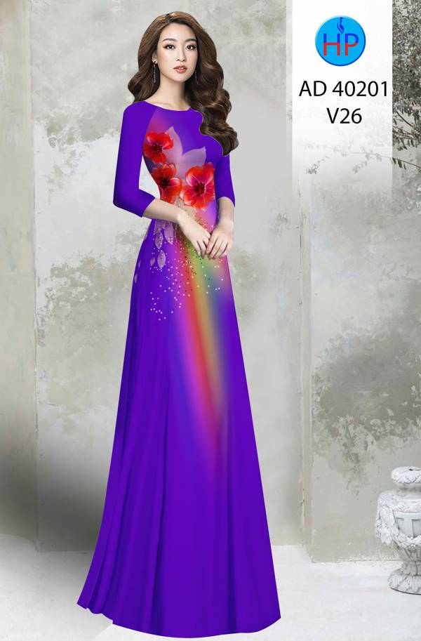 Vải Áo Dài Hoa In 3D Độc Đáo AD 40201 37 Vải Áo Dài Hoa In 3D Độc Đáo AD 40201