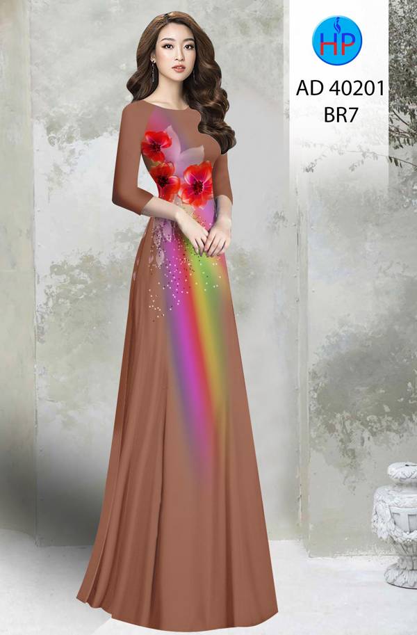 Vải Áo Dài Hoa In 3D Độc Đáo AD 40201 41 Vải Áo Dài Hoa In 3D Độc Đáo AD 40201
