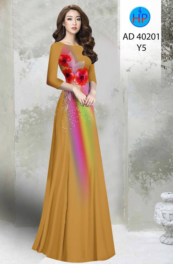 Vải Áo Dài Hoa In 3D Độc Đáo AD 40201 47 Vải Áo Dài Hoa In 3D Độc Đáo AD 40201