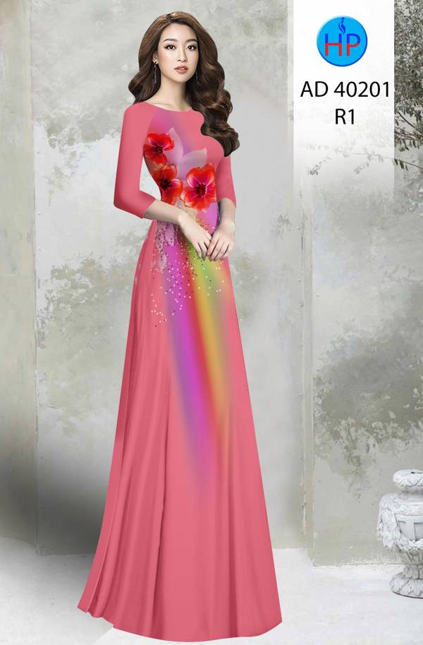 Vải Áo Dài Hoa In 3D Độc Đáo AD 40201 46 Vải Áo Dài Hoa In 3D Độc Đáo AD 40201