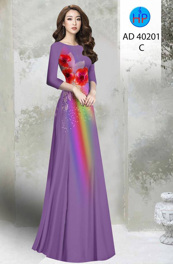 Vải Áo Dài Hoa In 3D Độc Đáo AD 40201 51 Vải Áo Dài Hoa In 3D Độc Đáo AD 40201