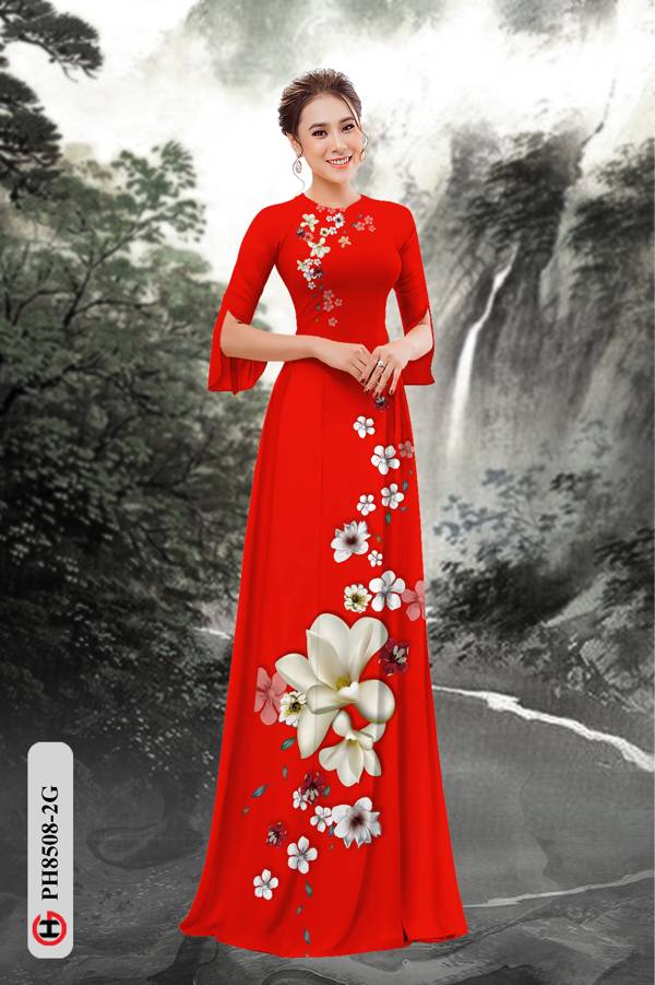Vải Áo Dài Hoa In 3D Thiết Kế 2021 AD PH8508 30 Vải Áo Dài Hoa In 3D Thiết Kế 2021 AD PH8508