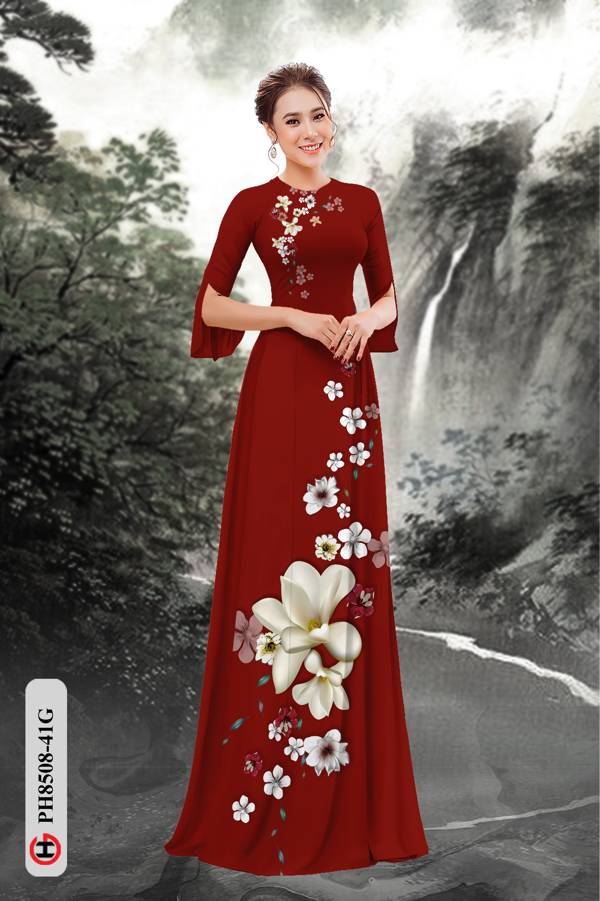 Vải Áo Dài Hoa In 3D Thiết Kế 2021 AD PH8508 31 Vải Áo Dài Hoa In 3D Thiết Kế 2021 AD PH8508