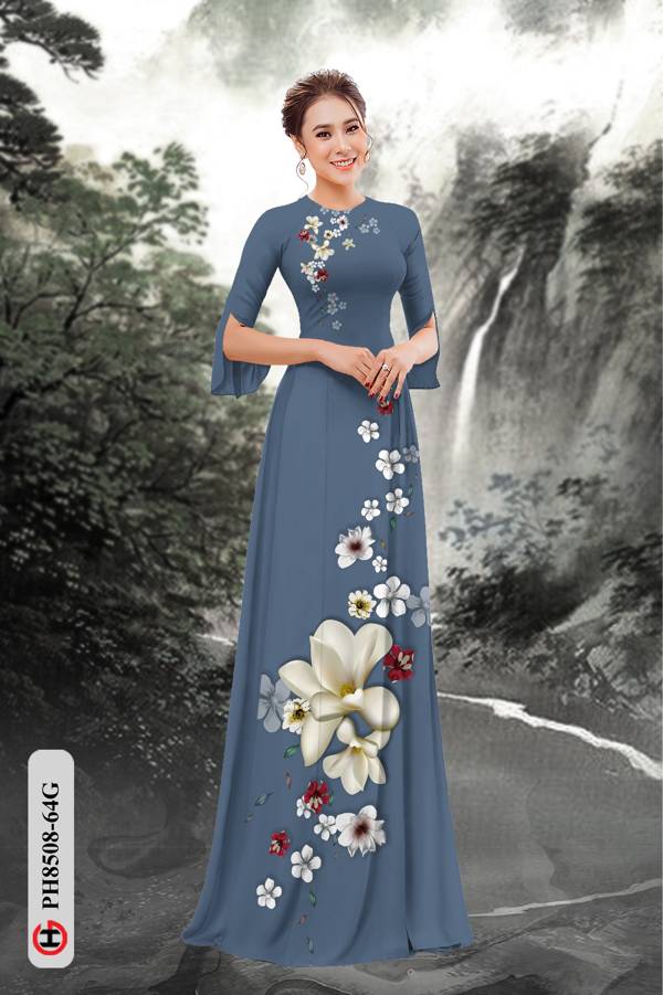 Vải Áo Dài Hoa In 3D Thiết Kế 2021 AD PH8508 33 Vải Áo Dài Hoa In 3D Thiết Kế 2021 AD PH8508