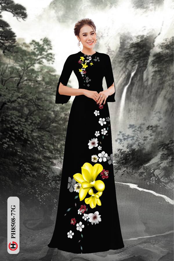 Vải Áo Dài Hoa In 3D Thiết Kế 2021 AD PH8508 35 Vải Áo Dài Hoa In 3D Thiết Kế 2021 AD PH8508