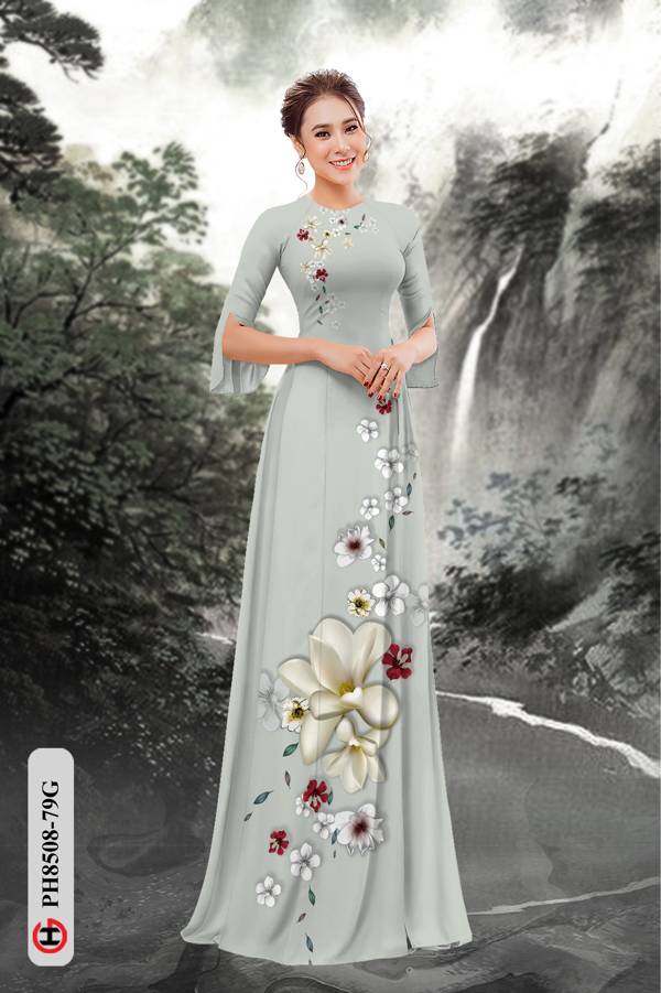 Vải Áo Dài Hoa In 3D Thiết Kế 2021 AD PH8508 36 Vải Áo Dài Hoa In 3D Thiết Kế 2021 AD PH8508