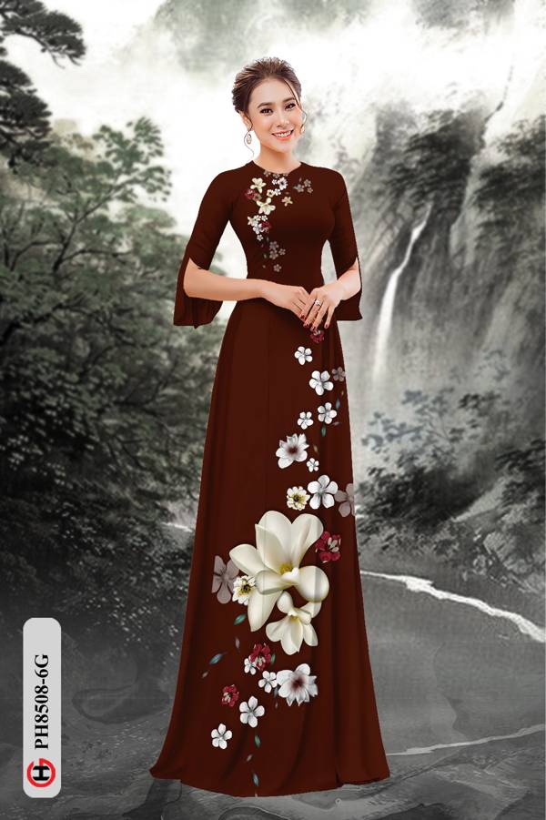 Vải Áo Dài Hoa In 3D Thiết Kế 2021 AD PH8508 37 Vải Áo Dài Hoa In 3D Thiết Kế 2021 AD PH8508