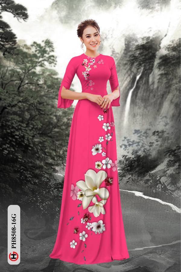 Vải Áo Dài Hoa In 3D Thiết Kế 2021 AD PH8508 40 Vải Áo Dài Hoa In 3D Thiết Kế 2021 AD PH8508