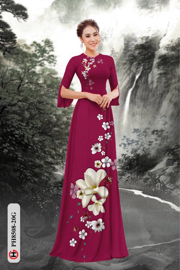 Vải Áo Dài Hoa In 3D Thiết Kế 2021 AD PH8508 41 Vải Áo Dài Hoa In 3D Thiết Kế 2021 AD PH8508