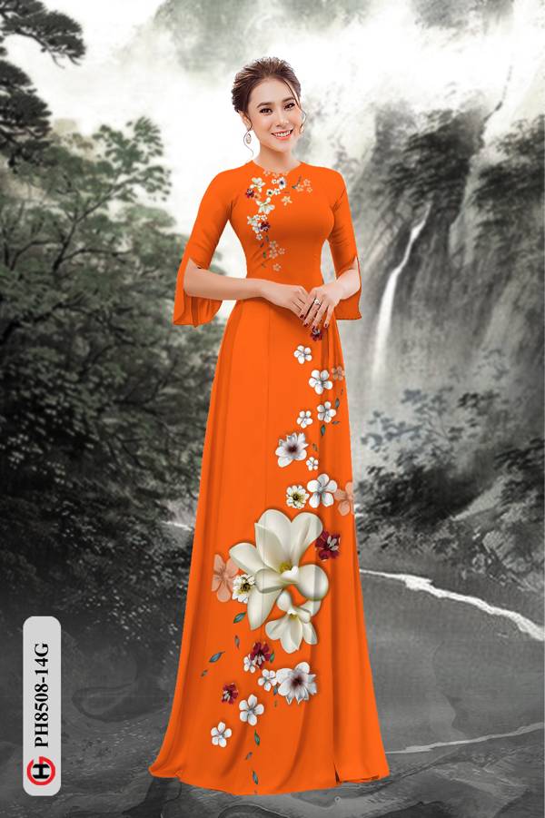 Vải Áo Dài Hoa In 3D Thiết Kế 2021 AD PH8508 39 Vải Áo Dài Hoa In 3D Thiết Kế 2021 AD PH8508