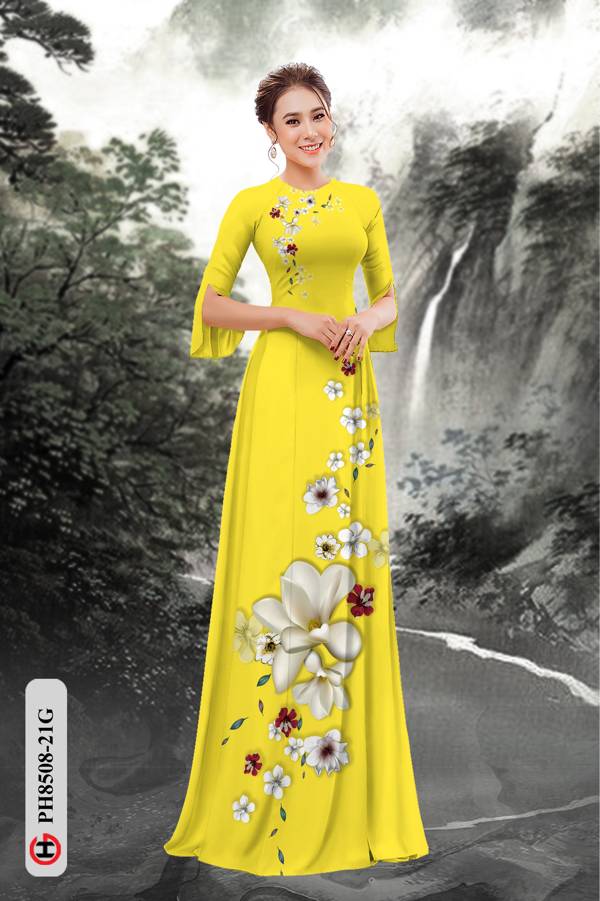 Vải Áo Dài Hoa In 3D Thiết Kế 2021 AD PH8508 42 Vải Áo Dài Hoa In 3D Thiết Kế 2021 AD PH8508