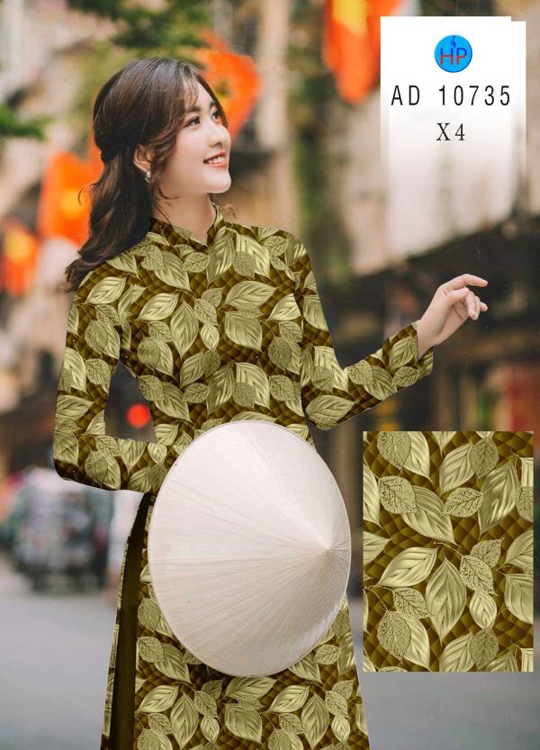 Vải Áo Dài In Hình Lá Mới Ra AD 10735 37 Vải Áo Dài In Hình Lá Mới Ra AD 10735