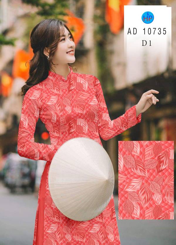 Vải Áo Dài In Hình Lá Mới Ra AD 10735 40 Vải Áo Dài In Hình Lá Mới Ra AD 10735