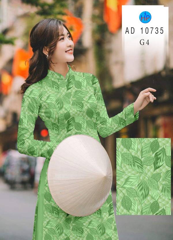 Vải Áo Dài In Hình Lá Mới Ra AD 10735 41 Vải Áo Dài In Hình Lá Mới Ra AD 10735