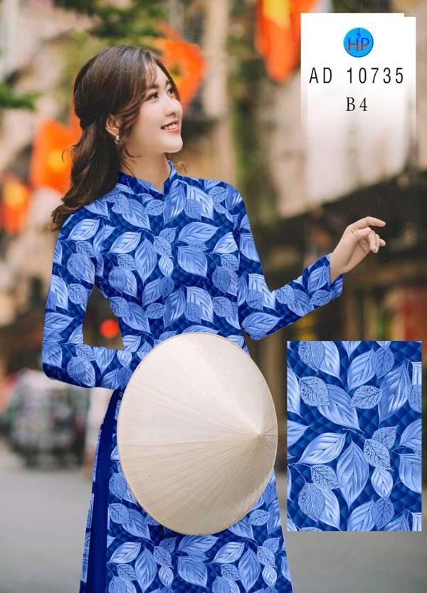 Vải Áo Dài In Hình Lá Mới Ra AD 10735 39 Vải Áo Dài In Hình Lá Mới Ra AD 10735