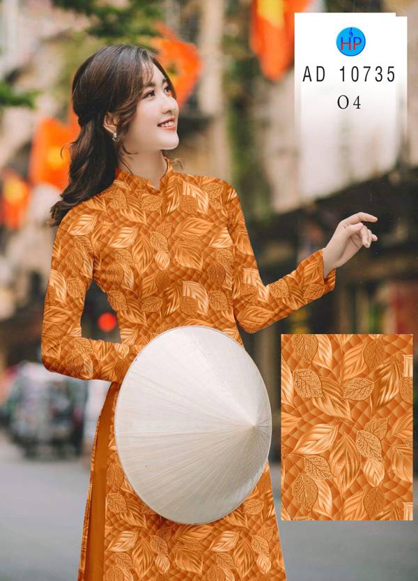 Vải Áo Dài In Hình Lá Mới Ra AD 10735 43 Vải Áo Dài In Hình Lá Mới Ra AD 10735