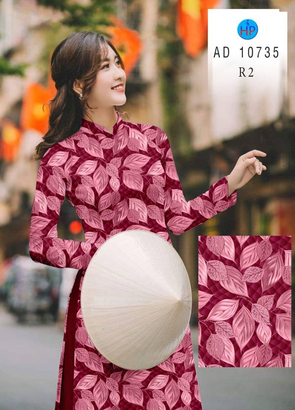Vải Áo Dài In Hình Lá Mới Ra AD 10735 45 Vải Áo Dài In Hình Lá Mới Ra AD 10735