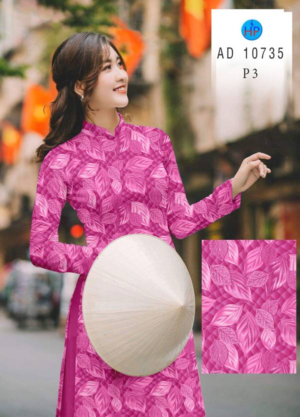 Vải Áo Dài In Hình Lá Mới Ra AD 10735 44 Vải Áo Dài In Hình Lá Mới Ra AD 10735