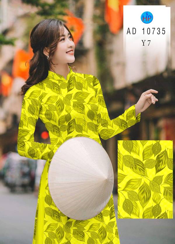 Vải Áo Dài In Hình Lá Mới Ra AD 10735 47 Vải Áo Dài In Hình Lá Mới Ra AD 10735