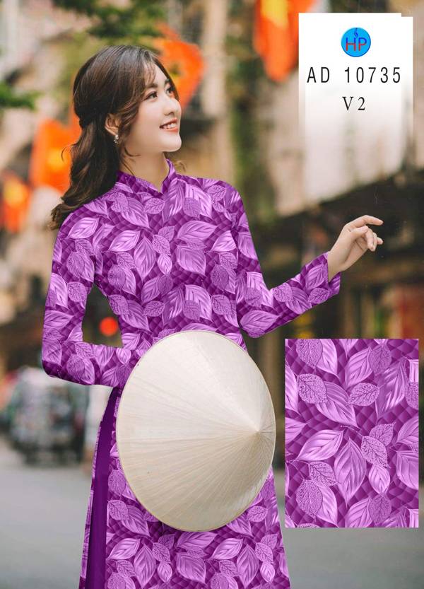 Vải Áo Dài In Hình Lá Mới Ra AD 10735 46 Vải Áo Dài In Hình Lá Mới Ra AD 10735