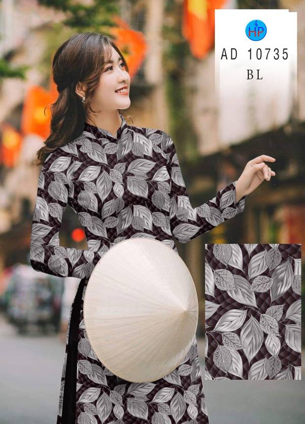 Vải Áo Dài In Hình Lá Mới Ra AD 10735 48 Vải Áo Dài In Hình Lá Mới Ra AD 10735