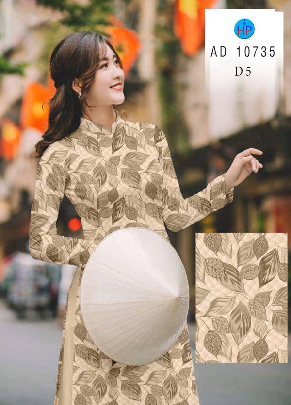 Vải Áo Dài In Hình Lá Mới Ra AD 10735 49 Vải Áo Dài In Hình Lá Mới Ra AD 10735