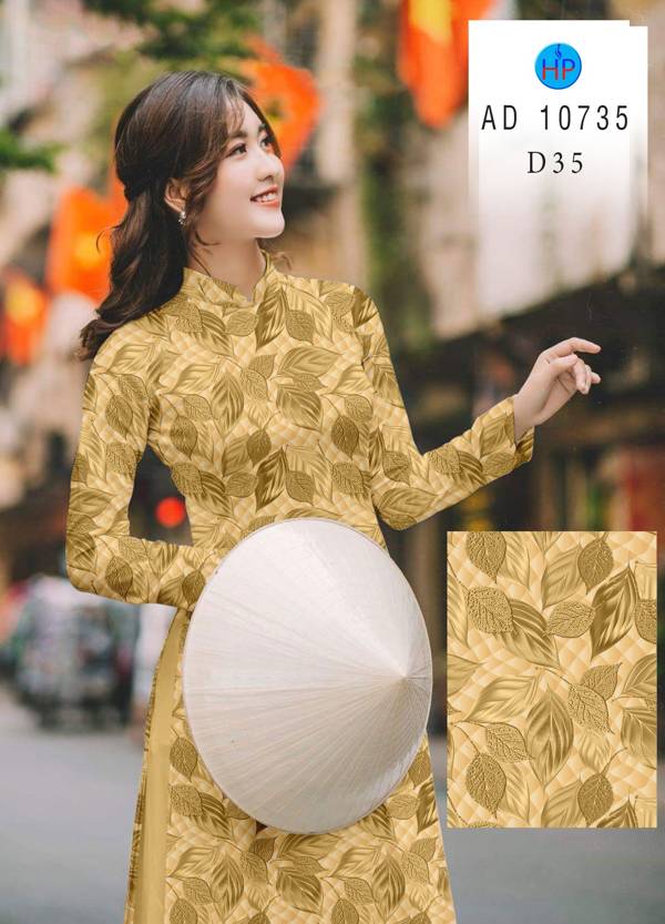 Vải Áo Dài In Hình Lá Mới Ra AD 10735 51 Vải Áo Dài In Hình Lá Mới Ra AD 10735