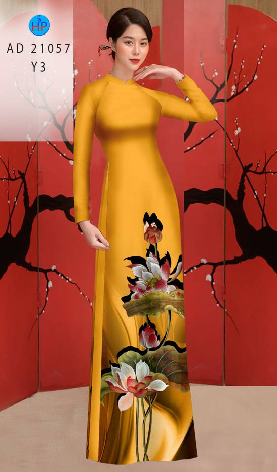 Vải Áo Dài Hoa Sen Độc Đáo AD 21057