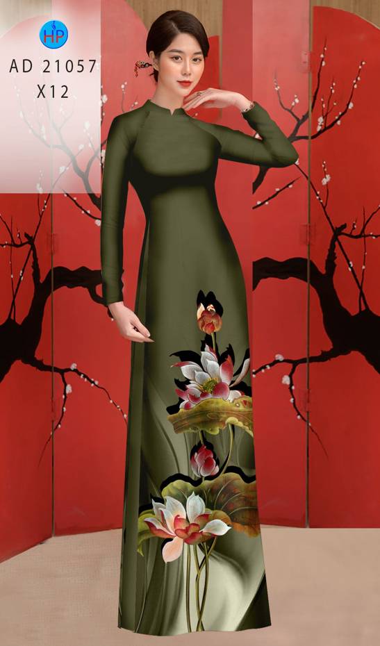 Vải Áo Dài Hoa Sen Độc Đáo AD 21057