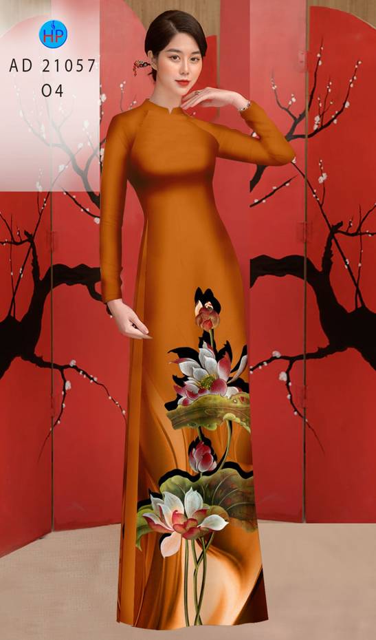 Vải Áo Dài Hoa Sen Độc Đáo AD 21057