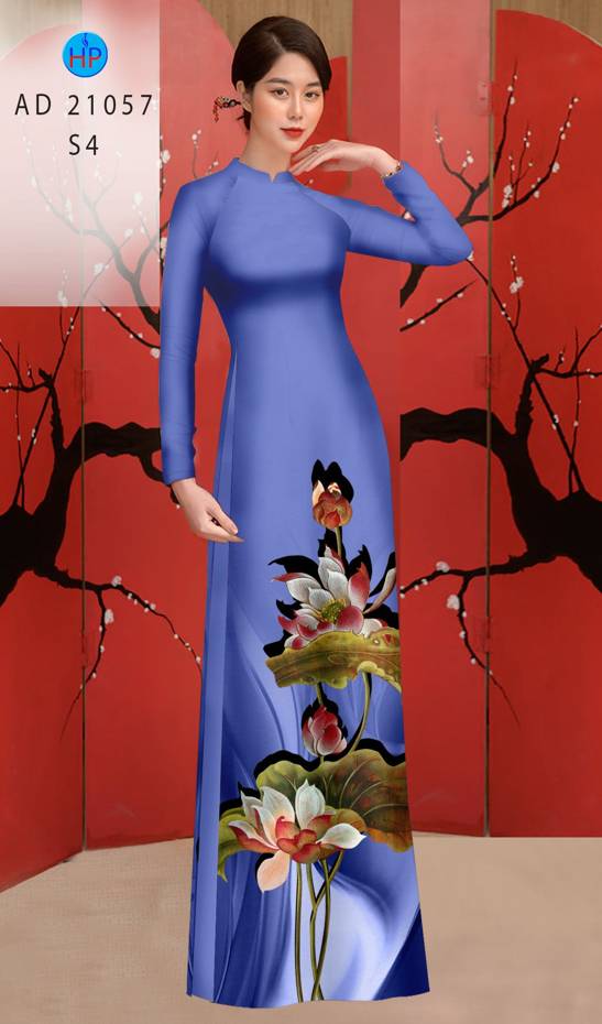 Vải Áo Dài Hoa Sen Độc Đáo AD 21057