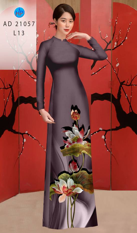 Vải Áo Dài Hoa Sen Độc Đáo AD 21057
