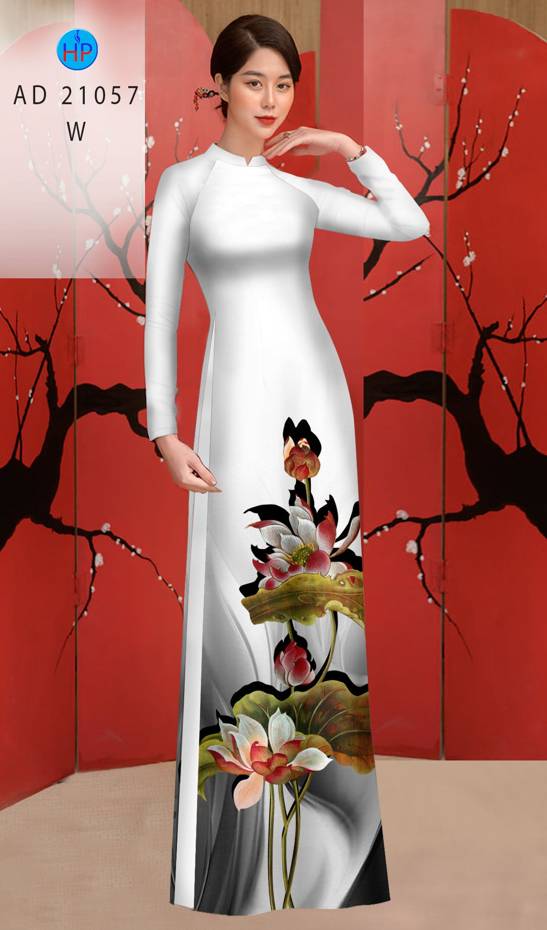 Vải Áo Dài Hoa Sen Độc Đáo AD 21057