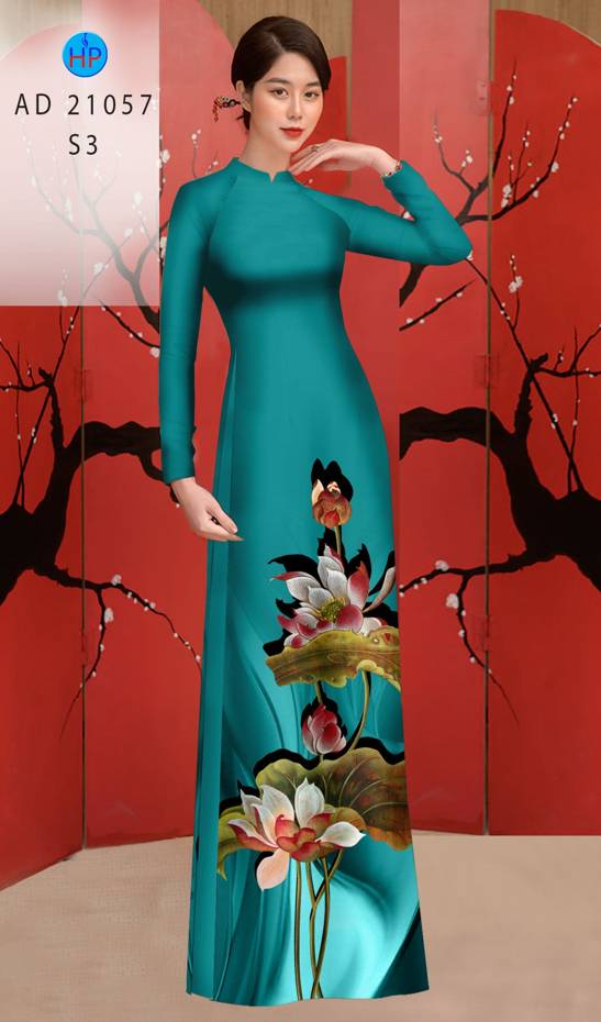 Vải Áo Dài Hoa Sen Độc Đáo AD 21057