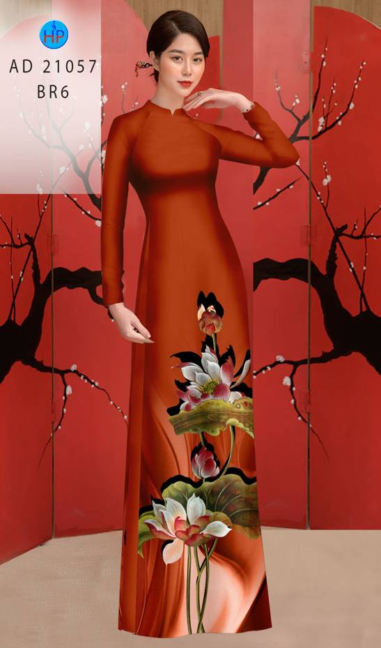 Vải Áo Dài Hoa Sen Độc Đáo AD 21057