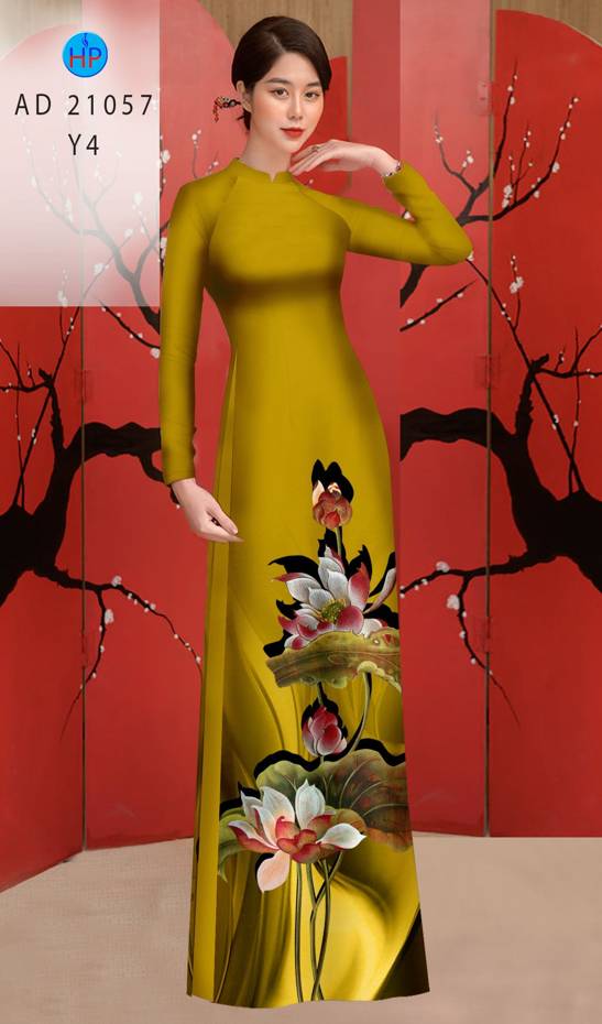 Vải Áo Dài Hoa Sen Độc Đáo AD 21057