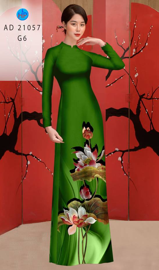Vải Áo Dài Hoa Sen Độc Đáo AD 21057