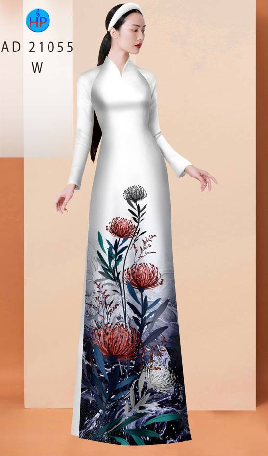 Vải Áo Dài Hoa Cúc Độc Đáo AD 21055