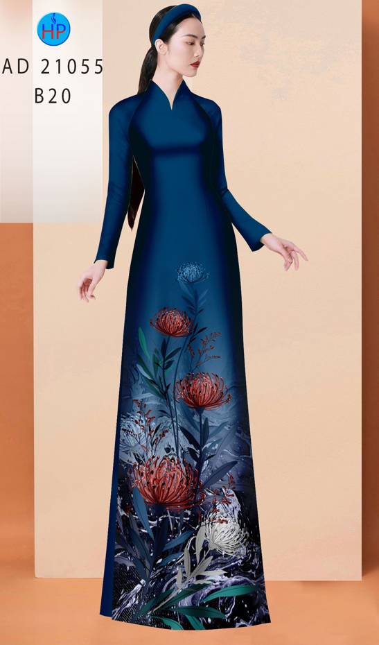 Vải Áo Dài Hoa Cúc Độc Đáo AD 21055