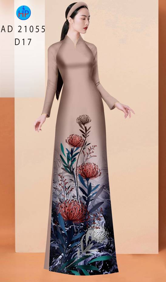 Vải Áo Dài Hoa Cúc Độc Đáo AD 21055
