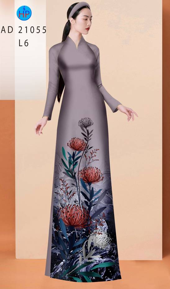 Vải Áo Dài Hoa Cúc Độc Đáo AD 21055