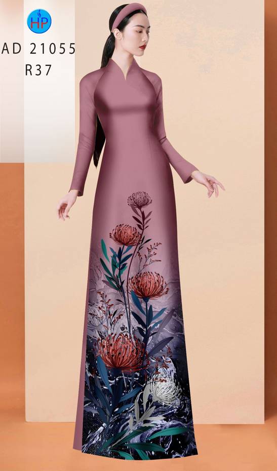 Vải Áo Dài Hoa Cúc Độc Đáo AD 21055